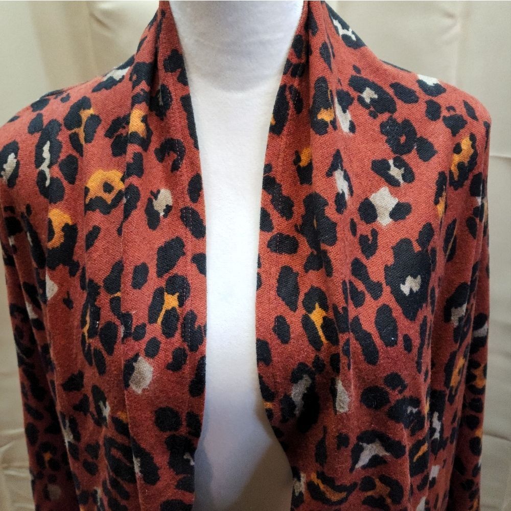 Coin 1804 Brown Rust Colored Animal Print Cardigan Size Large - Picture 4 of 9